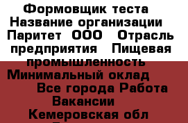 Формовщик теста › Название организации ­ Паритет, ООО › Отрасль предприятия ­ Пищевая промышленность › Минимальный оклад ­ 22 000 - Все города Работа » Вакансии   . Кемеровская обл.,Гурьевск г.